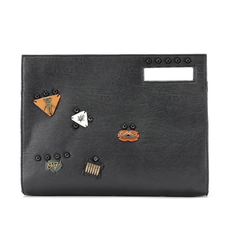 

Personality high quality men's handbags day clutch Fashion rivet clutches Street handbag envelopes shoulder messenger bag clutch