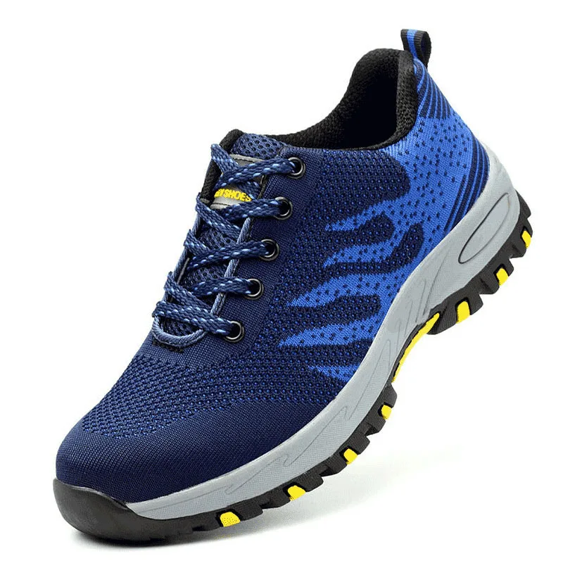 

Men Safety Work Boots Fashion Printing Spring Breathable Mesh Steel Toe Casual Shoes Mens Labor Insurance Puncture Proof Shoes
