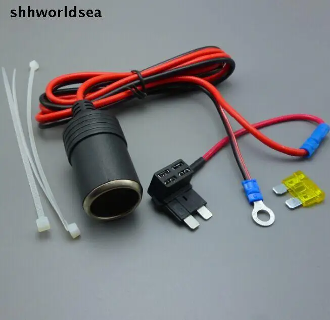 shhworldsea 1set 1M 1.5mm2 Car Cigarette Cigar Lighter 12V Extension