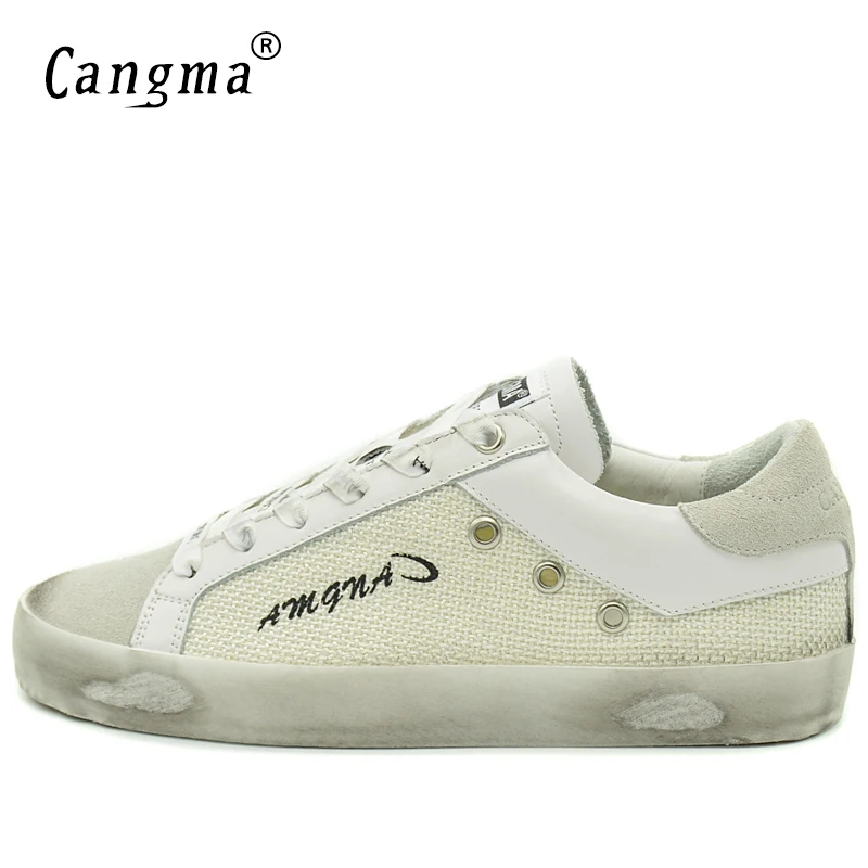 CANGMA/оригинальные мужские кроссовки; повседневная обувь; Белая обувь из коровьей замши; обувь ручной работы; обувь для отдыха; Merk Schoenen 34-48