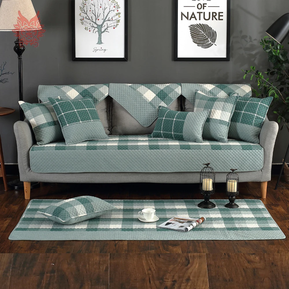 Современный стиль синий кофе плед стеганый Хлопковый чехол для дивана для гостиной канапе Чехлы диван стул мебель чехлы SP5103