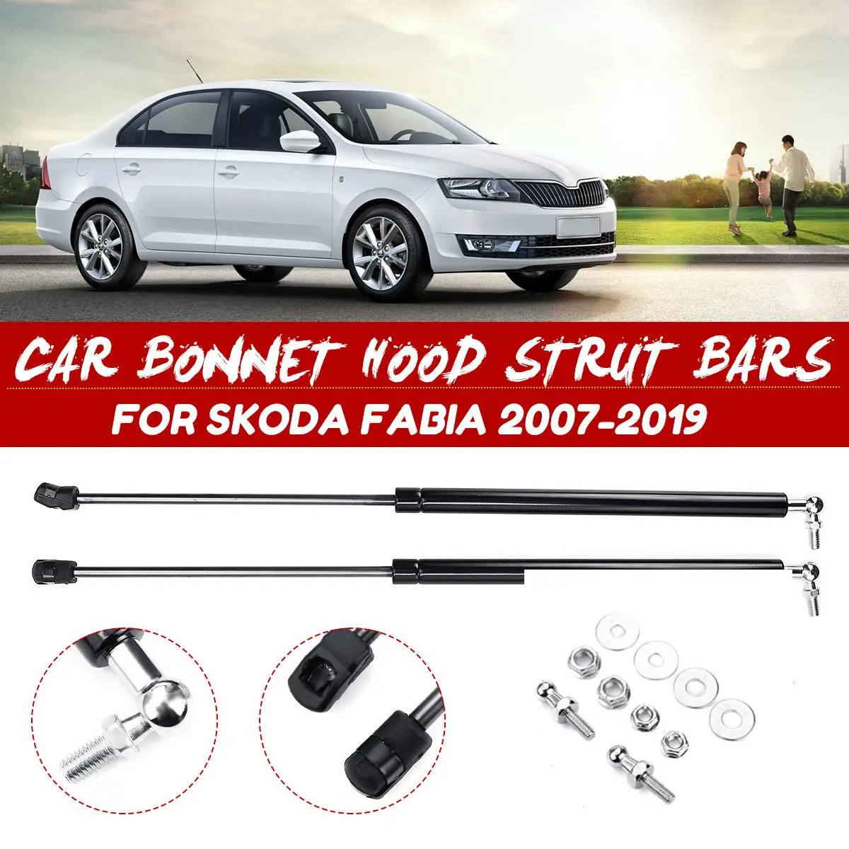 

2Pcs Car Front Engine Cover Bonnet Hood Shock Lift Struts Bar Support Rod Arm Gas Spring Bracket For Skoda Fabia 2007 2018 2019