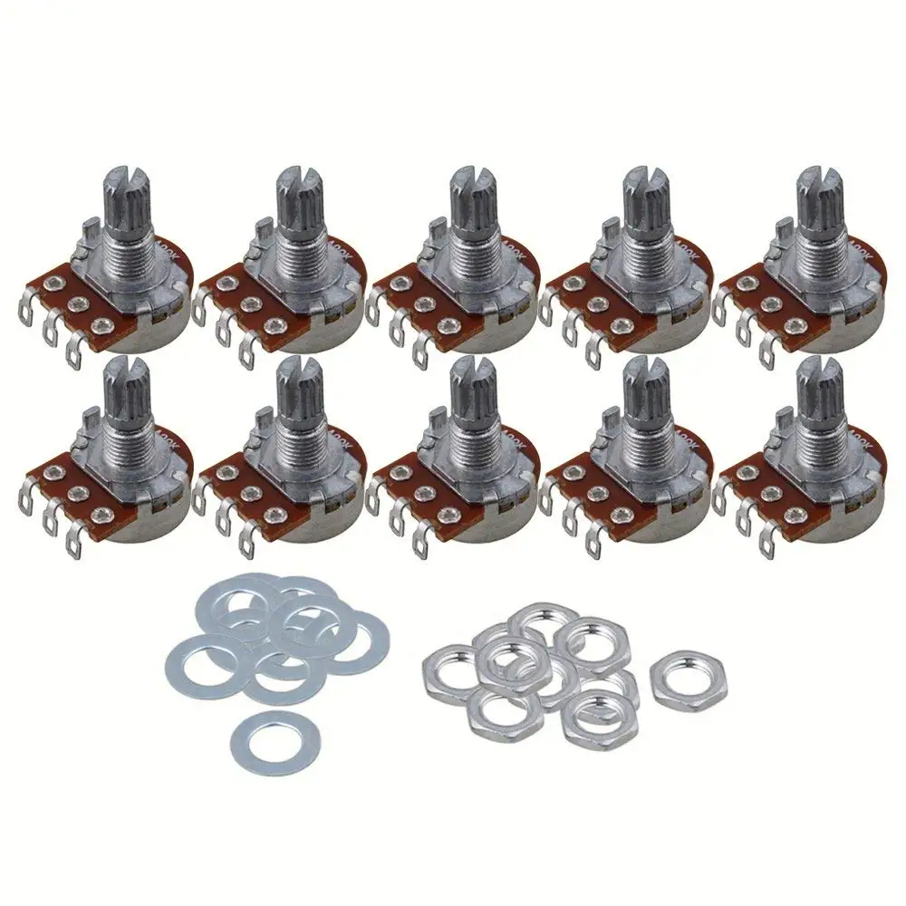

B25k Short Shaft 15mm Linear Pot Guitar Tone Potentiometer for Electric Guitar Set of 10