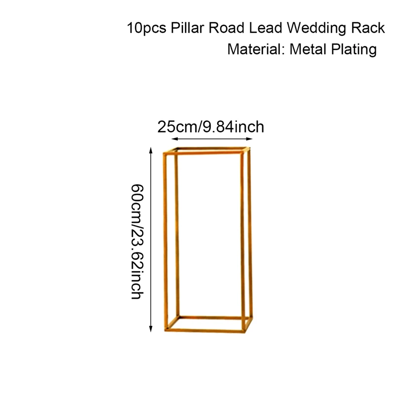 10 шт./лот, стиль, разные размеры, свадебная металлическая ваза золотого цвета, колонна-подставка для свадебного украшения - Цвет: 12