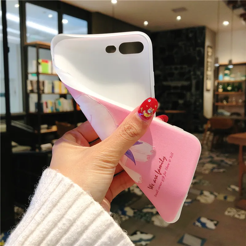 Niedlichen Kaninchen Gemusterte Fall Für iPhone 6 6s 7 Plus Abdeckung Weichen Silikon 3D Relief Sch