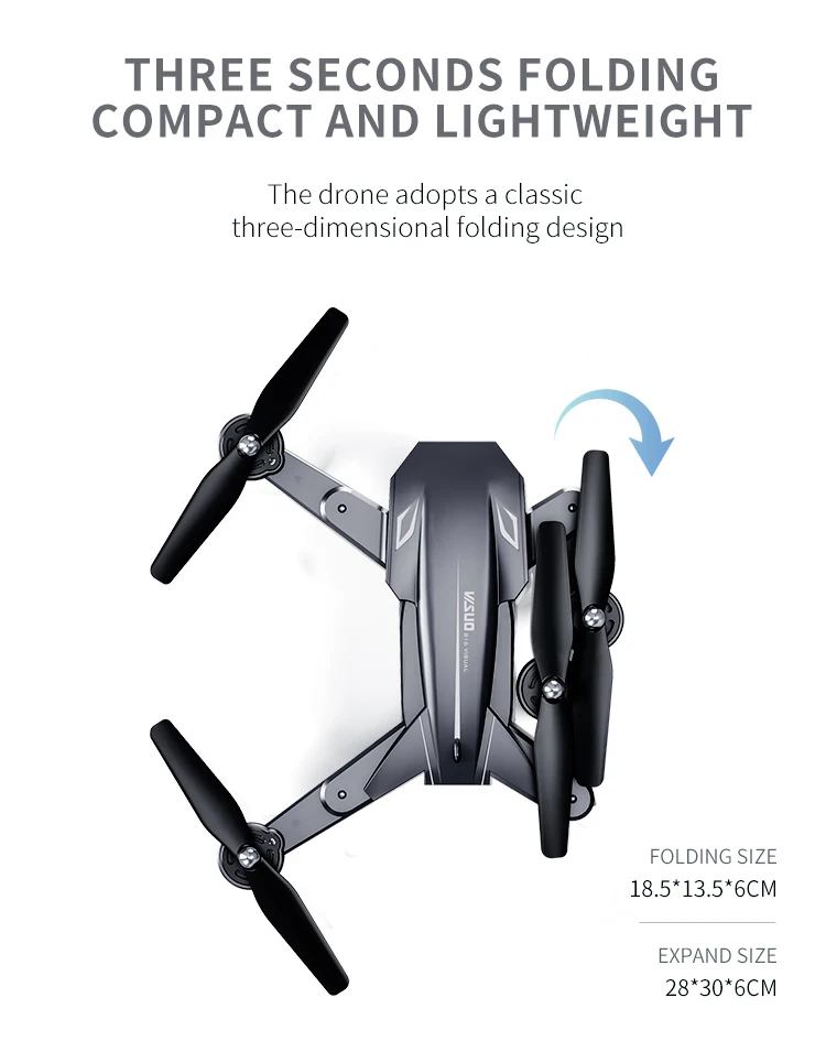 Visuo XS816 оптического потока позиционирования двойной камера Wi Fi 2MP + 0.3MP Радиоуправляемый Дрон жест стрельба Professional селфи Дрон против XS809S