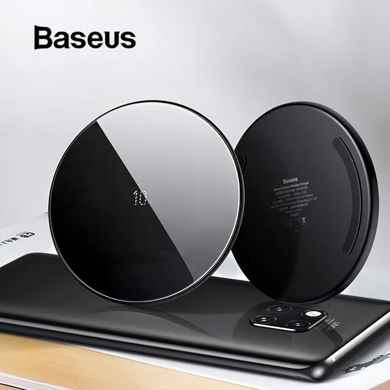 Baseus 10 Вт Qi Беспроводной Зарядное устройство для huawei Коврики 20/20 Pro быстро Беспроводной зарядного устройства для iPhone XS Max samsung S10 Quick Charge