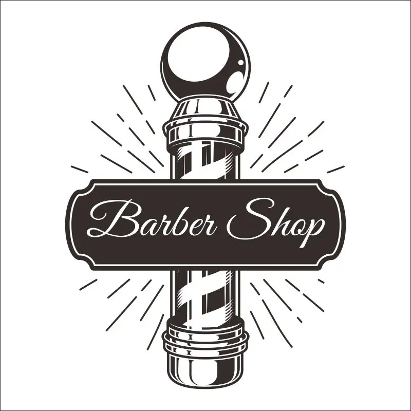 DCTAL hombre Barber Shop pegatina ESTD Chop Bread Decal Haircut pelo Clipper afeitar vinilo Wall Art decalques decoracion 6666
