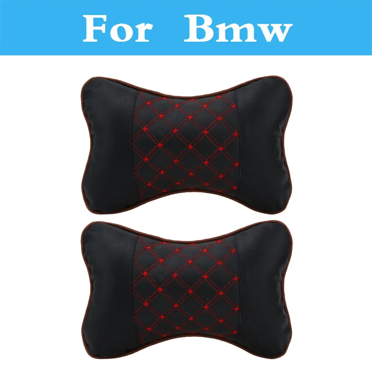 

2pcs Leather Pp Cotton Car Headrest Neck Cushion Headrest Pillow For Bmw 1 3 5 7 Series E36 E46 E60 E70 E40 E90 F30 F10