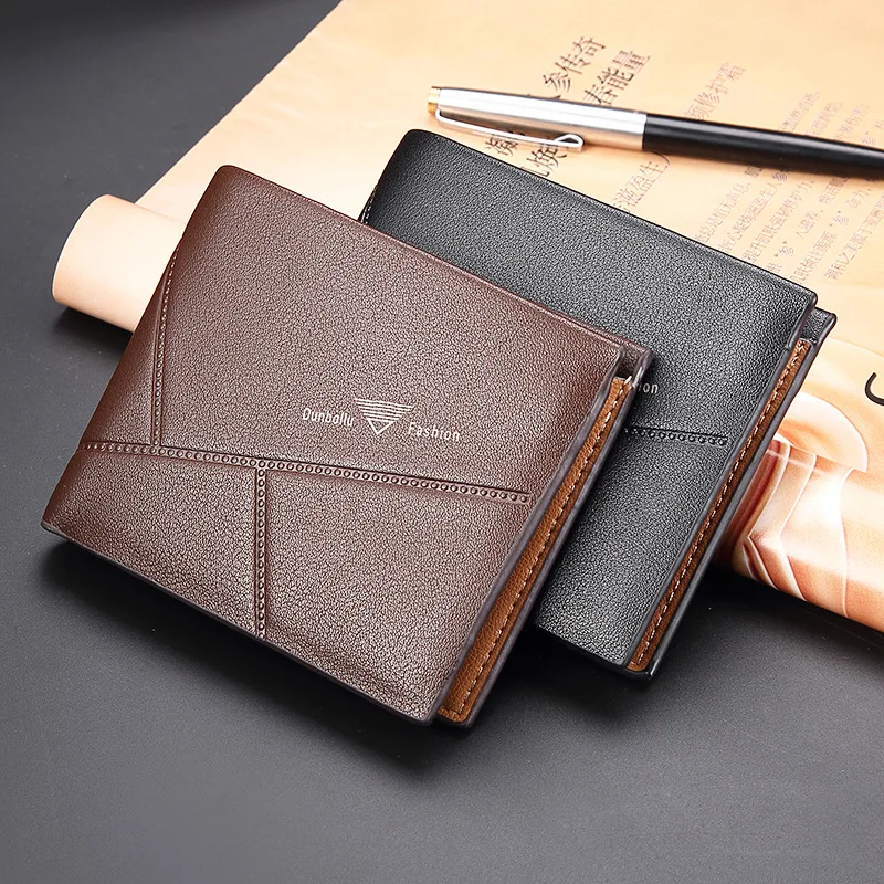

2018 Fashion Slim Men's Wallets Top Quality Purses Card Holder Multi Pockets Credit Coin Purse PU Leather Casual Short Wallet