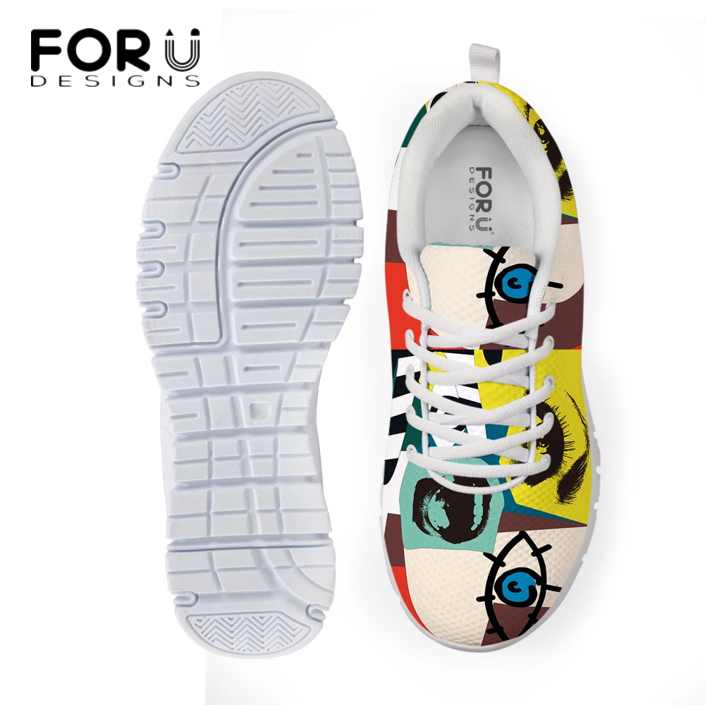 Custom Graffiti cc2093aq Dames Imprimé Mode Maille cc2094aq cc2091aq Aq Femmes Filles Chaussures 3d Casual Forudesigns cc2092aq Respirant 2017 Plat Drôle Appartements qZWnHxPE