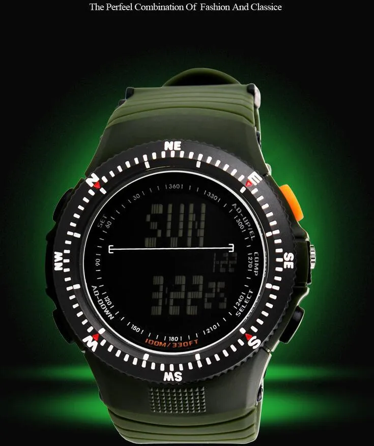 SKMEI 0989, мужские спортивные часы, модные часы, мужские повседневные кварцевые часы, светодиодный, цифровые, водонепроницаемые, военные наручные часы
