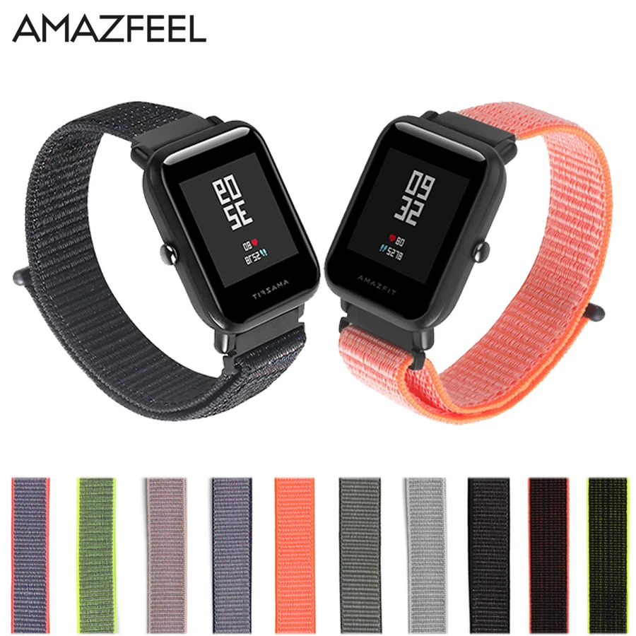 

9 colors Nylon Loop Watchband for Xiaomi Huami Watch AMAZFIT bit bip Youth strap band Sports Smart Watch Midong bracelet bands