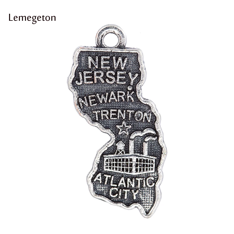 

Lemegeton 10Pcs NEW JERSEY NORTH DAKOTA Map Charms Accessories Parts Jewelry