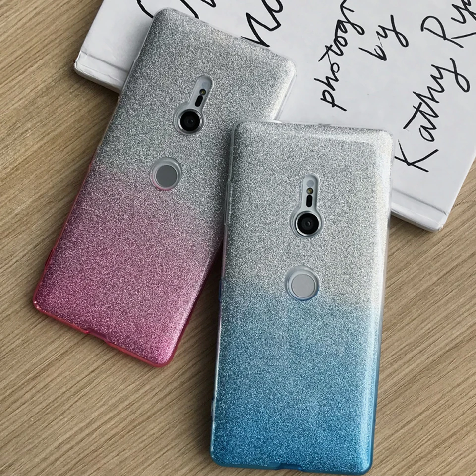 Для sony XZ3 XZ XZ1 XZ2 XZ4 компактный симпатичный блестящий градиент вышит чехол Мягкие