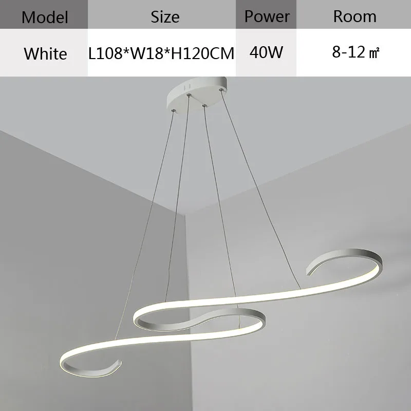 Минимализм, подвесной светильник, современный светодиодный подвесной светильник для кровати, столовой, кухни, подвесной светильник, светильник - Цвет корпуса: White