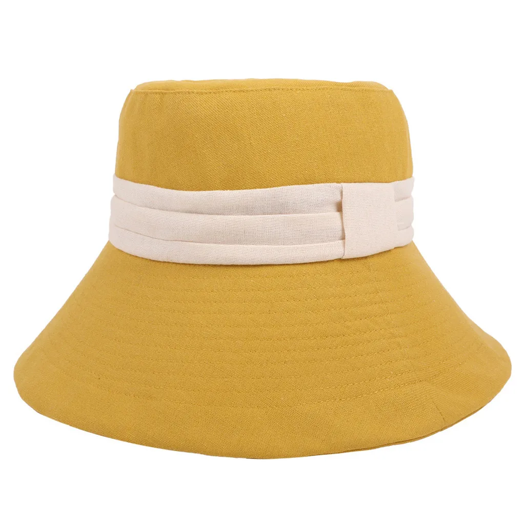 Шляпа-мешок Летняя женская хлопковая однотонная шляпа для рыбалки Буш Панама широкий с полями, солнце шляпа летнее пляжный отдых белый Гибкая шляпа L0402