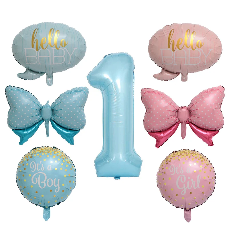 

1pc Baby Boy Girl Baby Shower Foil Balloon Pink Blue Hello Letter Balloons Gender Reveal Christening Party Decor Air Balloon