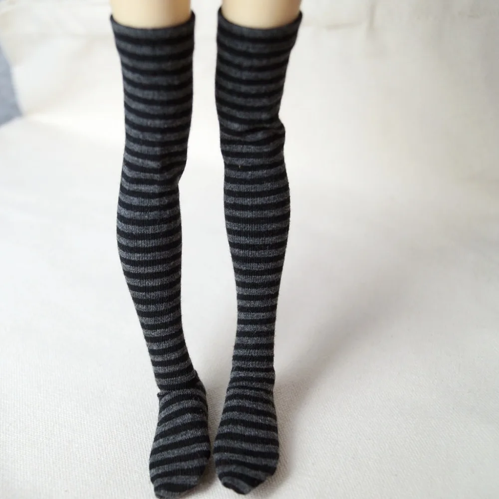 

BJD Grey Strips Stockings Socks Sexy For 1/3 24" 60CM 1/4 17" 44cm Tall SD MSD DK DZ AOD DD Doll Free Shipping