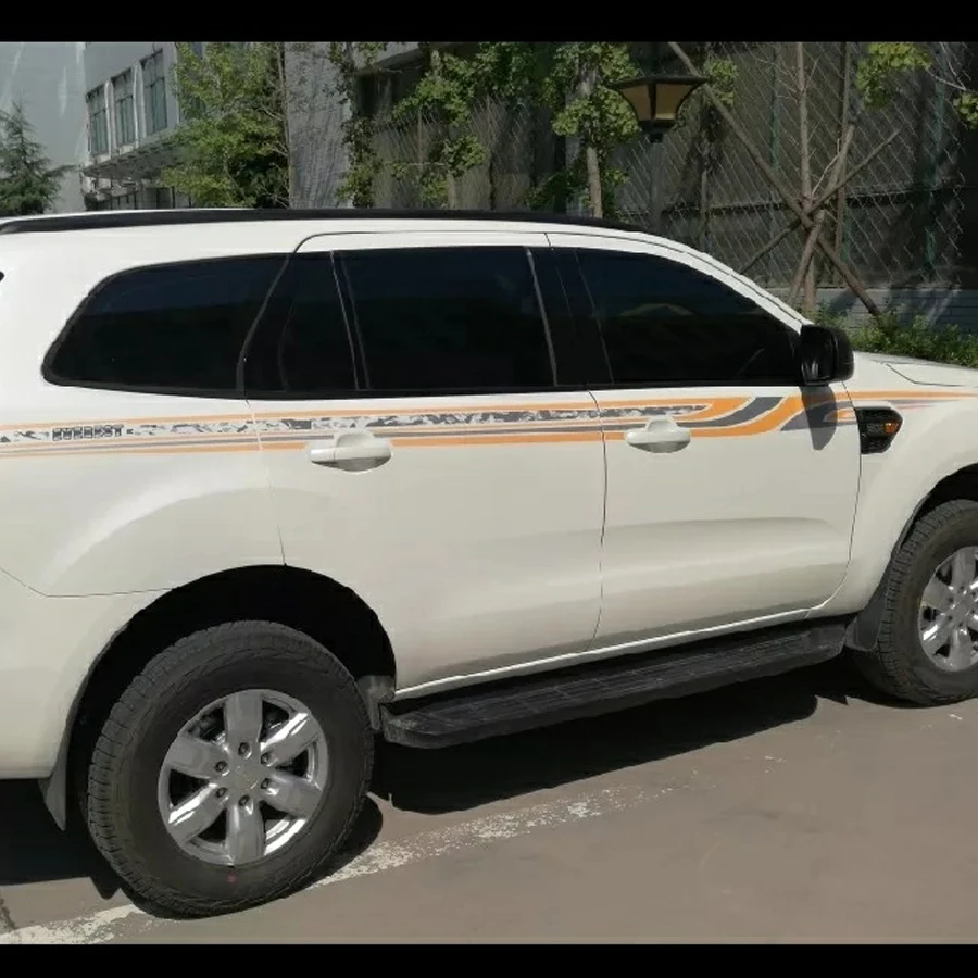 Пользовательские автомобильные наклейки аксессуары модифицированные наклейки 2 шт. гоночная Боковая дверь линия талии юбка автомобильные наклейки для ford everest SUV 2013