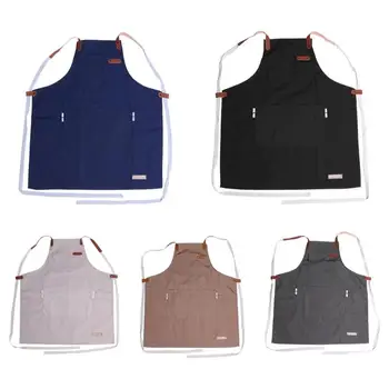 

Canvas Apron Adjustable Men Women Kitchen Chef Cooking Pinafore with Pocket