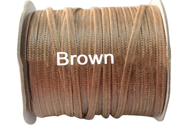 

4mm Brown Flat Korea Polyester Waxed Cord Wax Rope Thread+DIY Jewelry Findings Accessories Bracelet Necklace String+100Yards