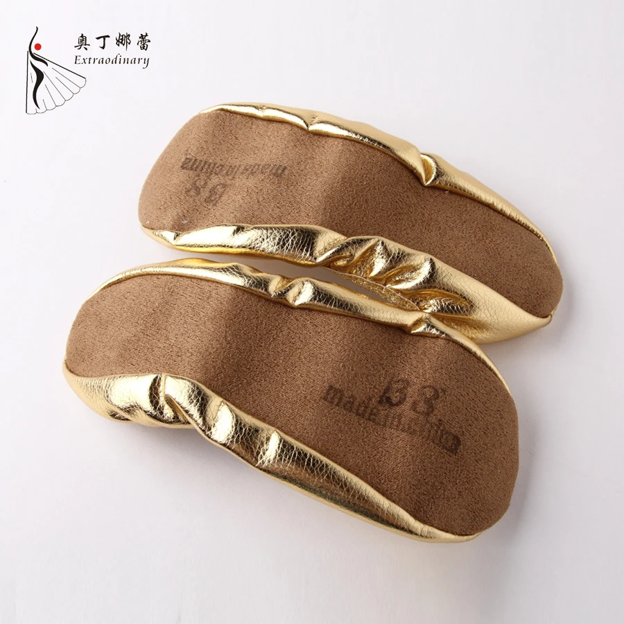 gold foldable ballet flats