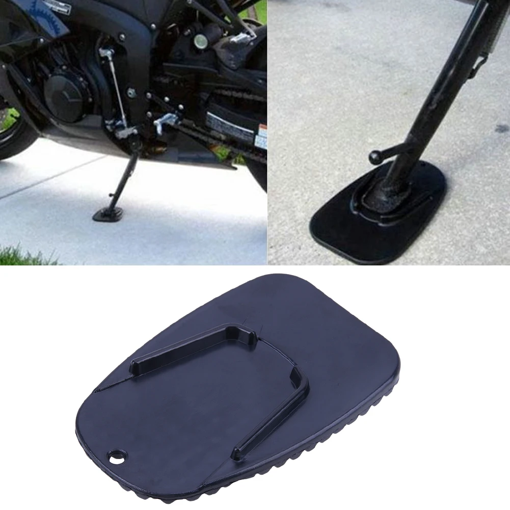 Motorcycle Black Side kickstand Plate Base Biker Kick Parking Stand