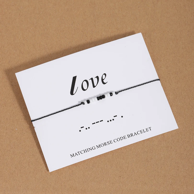 G.YCX Custom Morse Code LOVE FOREVER Name Message Bracelets Adjustable Wax Rope Matching Couple Bracelet for Friend Sister Wife G.YCX Custom Morse Code LOVE FOREVER Name Message Bracelets Adjustable Wax Rope Matching Couple Bracelet for Friend Sister Wife