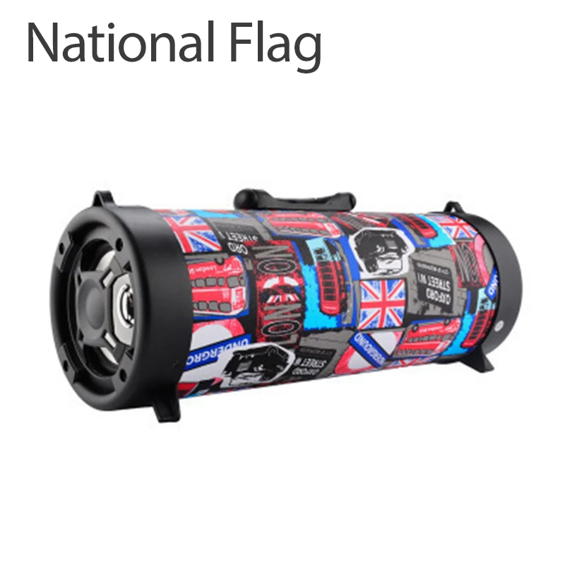 national flag Hifi портативный Bluetooth динамик FM радио единицы беспроводной 3D объемный звук стерео открытый динамик USB AUX TF карта для телефона ПК - Цвет: national flag
