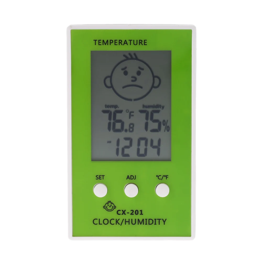 CX-201 Метеостанция Цифровой термометр гигрометр крытый открытый электронный ЖК-дисплей Температура измеритель влажности Часы