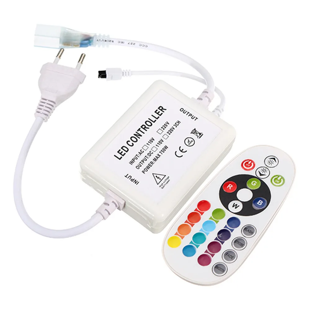 

Smuxi RGB LED IR Controller Mini AC 220V With IR 24Key Remote Control For LED Strip Lights
