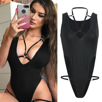 

Hirigin Women's Sexy G-string Babydoll Bodycon Bodysuit Romper Leotard Playsuit