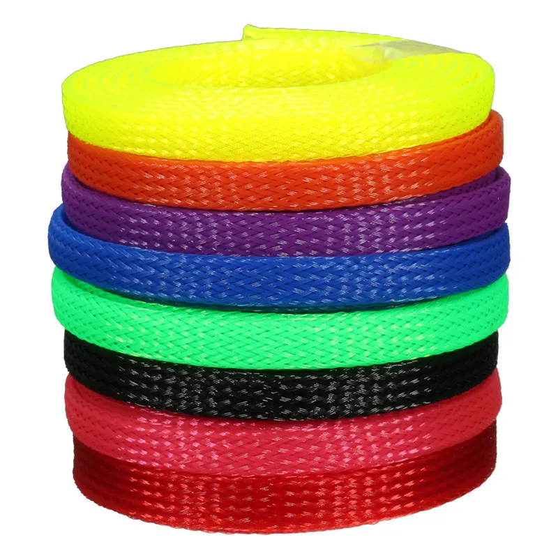 

1m 6mm Braided Cable Sleeve Sheath Wire Tidy Mesh Sleeving Sheathing Wire Harnessing for Pipe Hose Indoor Wiring