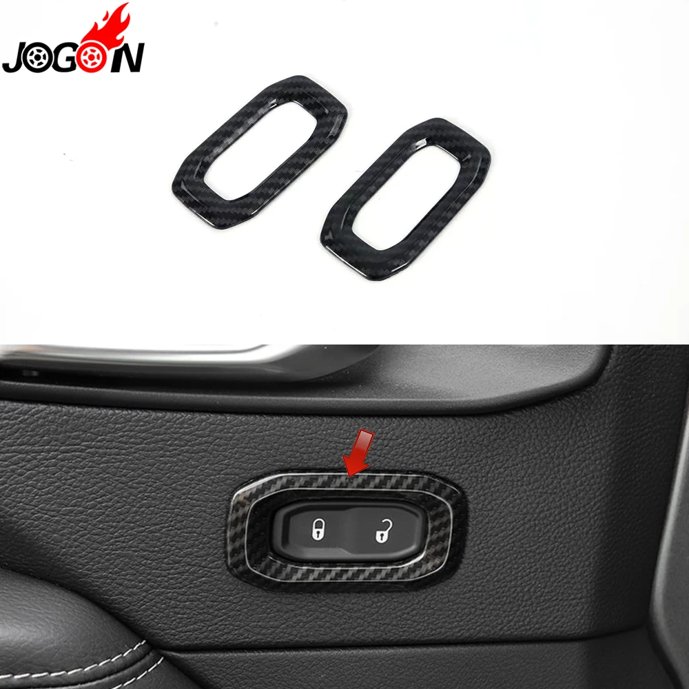 

2pcs Carbon Fiber Look ABS For Jeep Wrangler JL 2018 2019 Car Styling Interior Door Lock Open Button Cover Trim Accessories