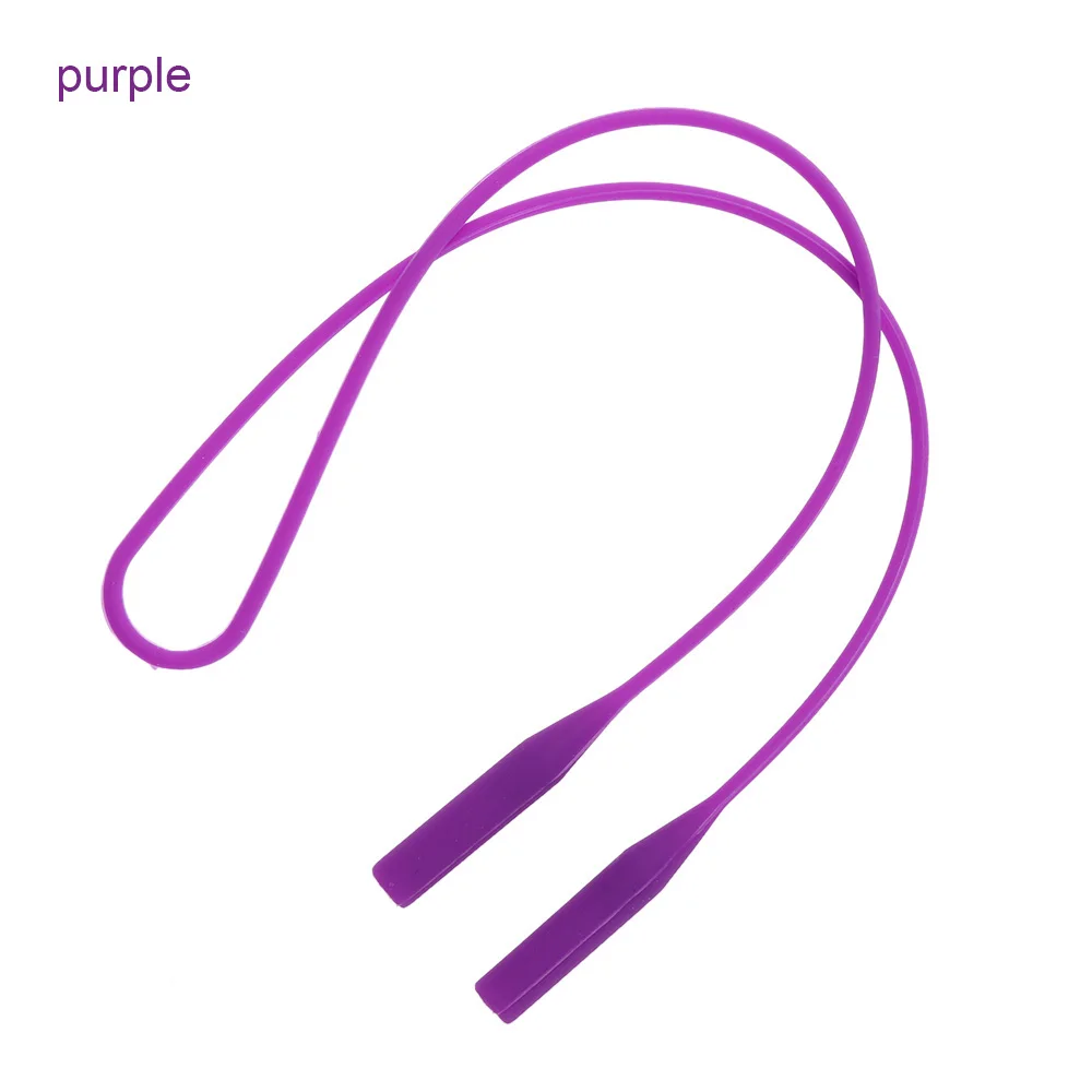 1 шт., яркие цвета, эластичные силиконовые ремни для очков, цепочка для солнцезащитных очков, спортивные противоскользящие веревки для очков - Цвет: Purple
