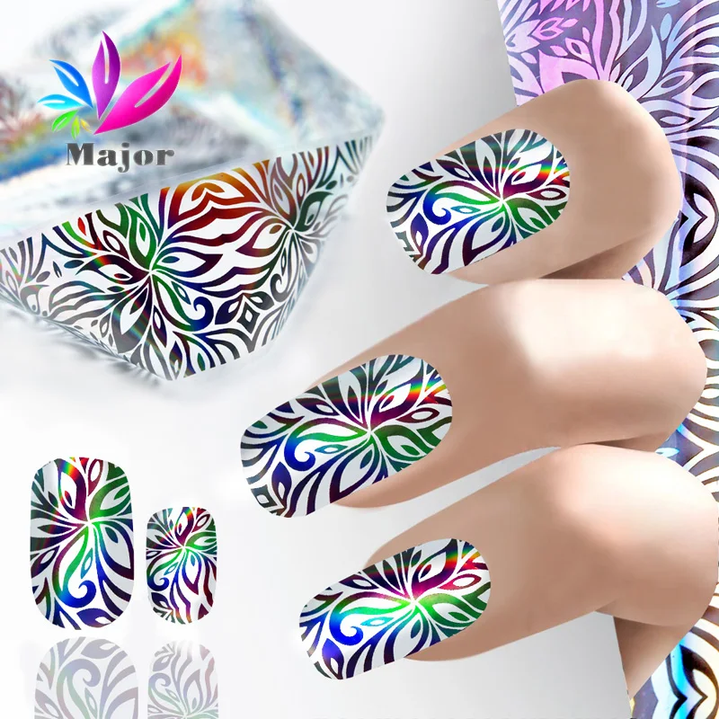 New Fashion Holographic Shiny Laser Nail Art Foils Paper laser transfer foil nail art Decorations | Красота и здоровье
