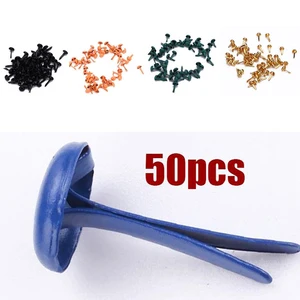 Круглая коробка поддельные ногти Красота Макияж Аксессуары Brads Мини Брэд скрапбук балерина кончики для ногтей 50 шт - изображение