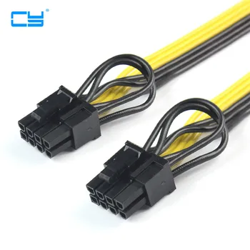 

2pcs/Lot CPU 8Pin to Graphics Video Card Double PCI-E PCIe 8Pin ( 6Pin + 2Pin ) Power Supply Splitter Cable Cord 15cm