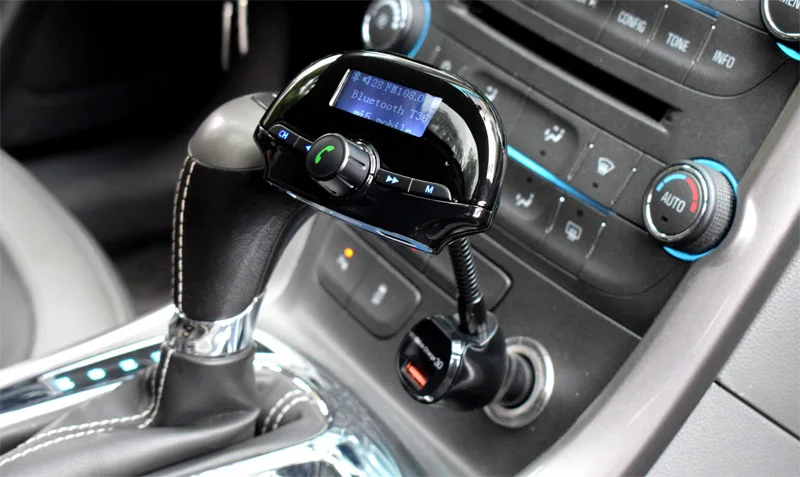 AGETUNR T36 Bluetooth автомобильный комплект громкой связи набор fm-передатчик MP3 музыкальный плеер QC 3,0 быстрая зарядка, 3 usb порта Поддержка TF и U диск