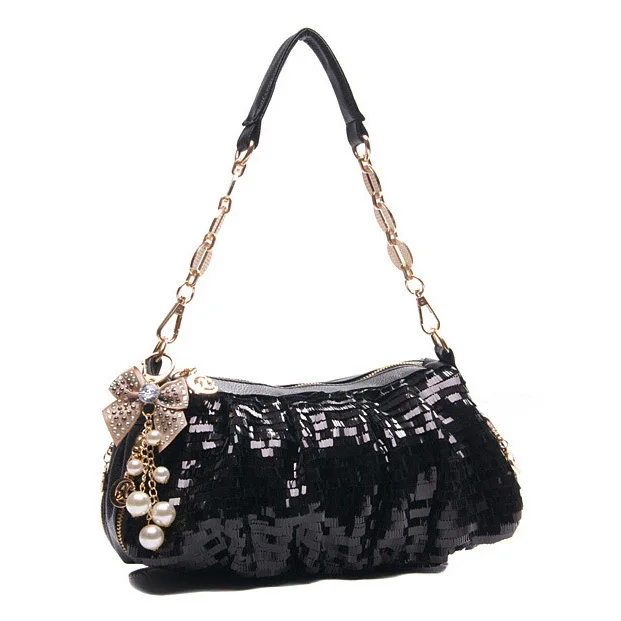 2014 Fashion Lady Banquet Bag Bowknot Chain Paillette Casual Hand Office Party | Багаж и сумки
