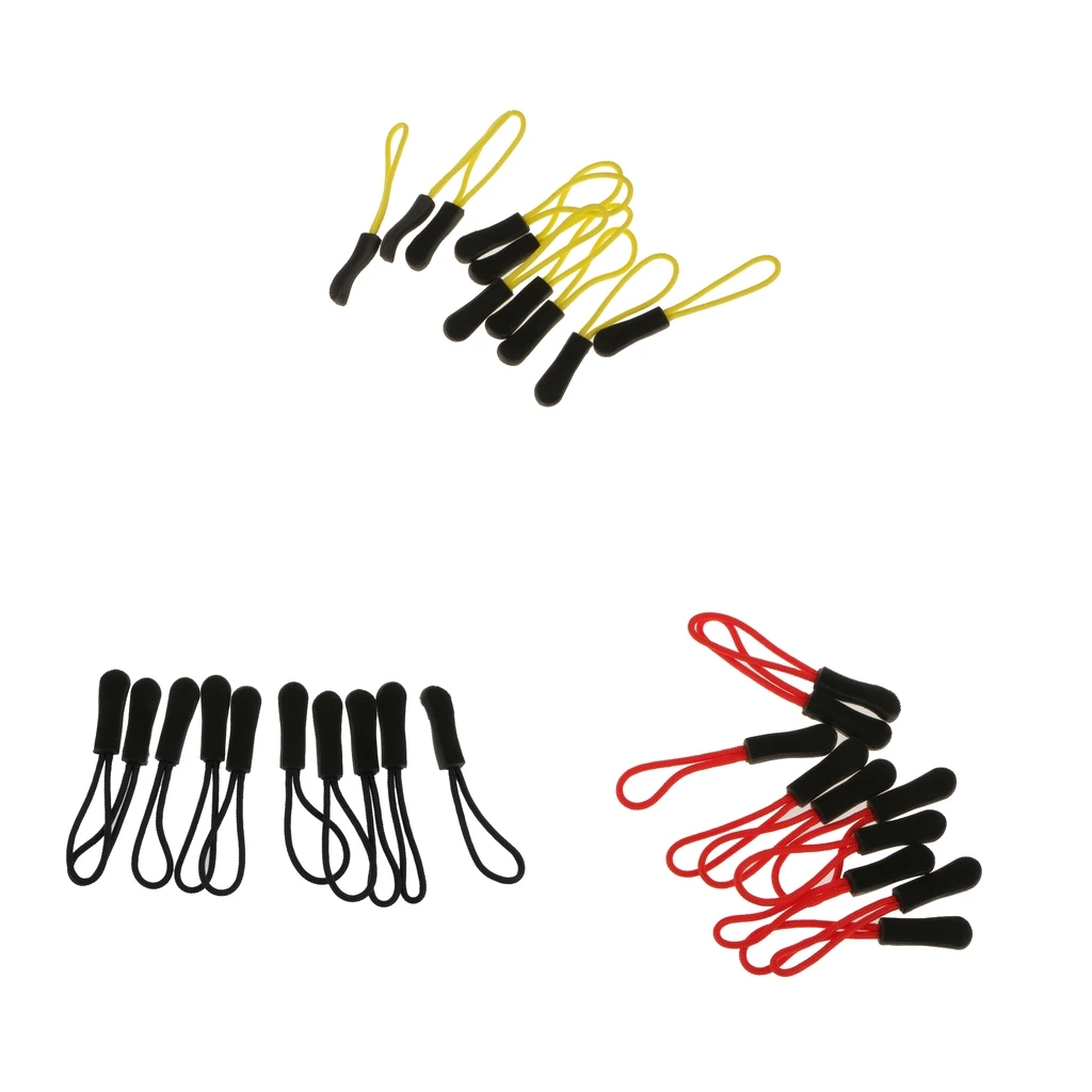 30Pcs Zipper Pull Cord Rope Puller Ends Lock Tab Replacement Clip Slider DIY Travel Bag Suitcase Backpack Tail Rope