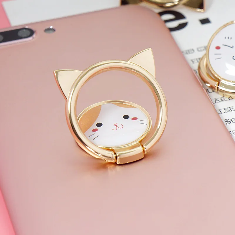 Lovely Cat Finger Ring Mobile Phone Holder for iPhone XS Max X SE 5 8 7 plus Cartoon Stand phone ring for Samsung S8 Xiaomi Mi 8