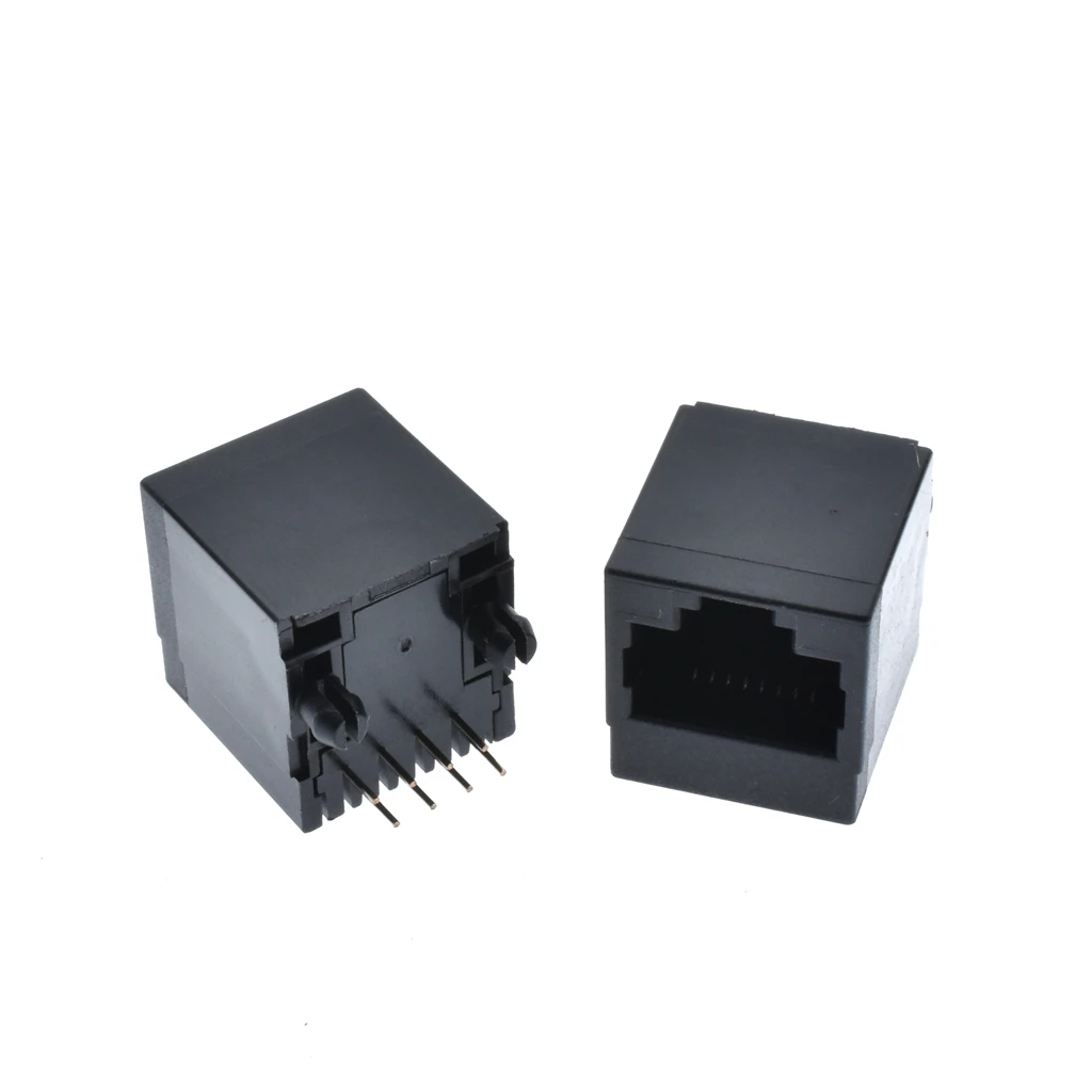 100 шт. x RJ45 5224 8C пластиковый PCB модульный разъем сетевой LAN 180 градусов верхний вход