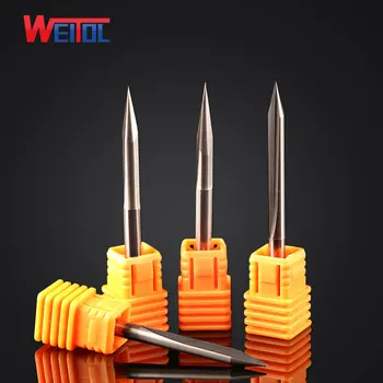 

Weitol free shipping 5A 4mm two/double flutes V straight bit CNC machine tools engraving bits for carving wood