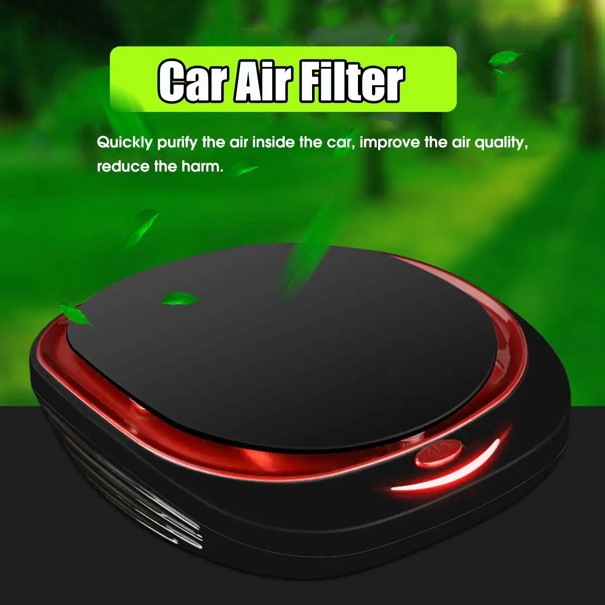 

Audew Mini Car Air Purifier 12V Negative Ions Air Cleaner Ionizer Air Freshener Auto Mist Maker Eliminator Low Noise