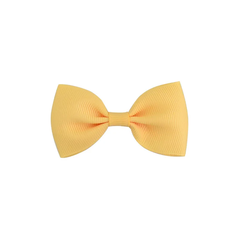 10 шт Детские ленты лук галстук Заколки для волос для девочек милый маленький заколки для детей Hairgrips новорожденных аксессуары для волос - Цвет: 40 Dark Yellow