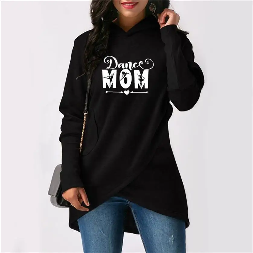  Hoodies For Women Split Dance Mom Letters Print Sweatshirts Hoodies Women Kawaii Femmes Corduroy Ca