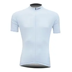 2019 Велоспорт трикотаж Новая мода Чистый Белый Топы гоночный велоспорт одежда с коротким рукавом Футболка для езды на велосипеде