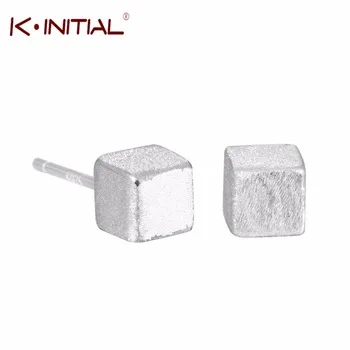 1pair 925 Silver Geometric Square Stud Earrings For Women Casual Girl Prevent Allergy Sterling-silver-jewelry Accessory Jewelry
